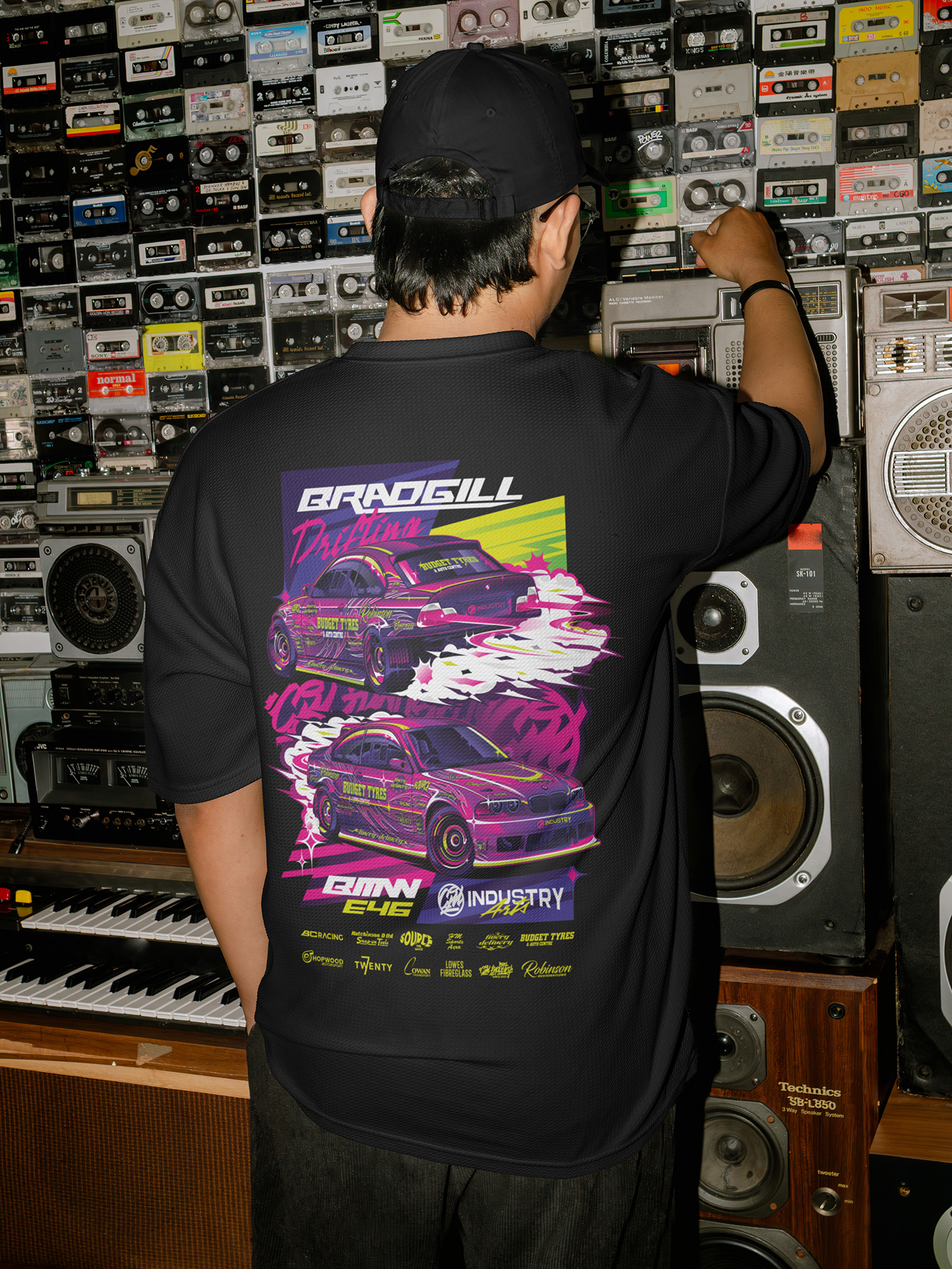 BMW E46 Drift Pink Illustration T-Shirt MockUp | CM Industry