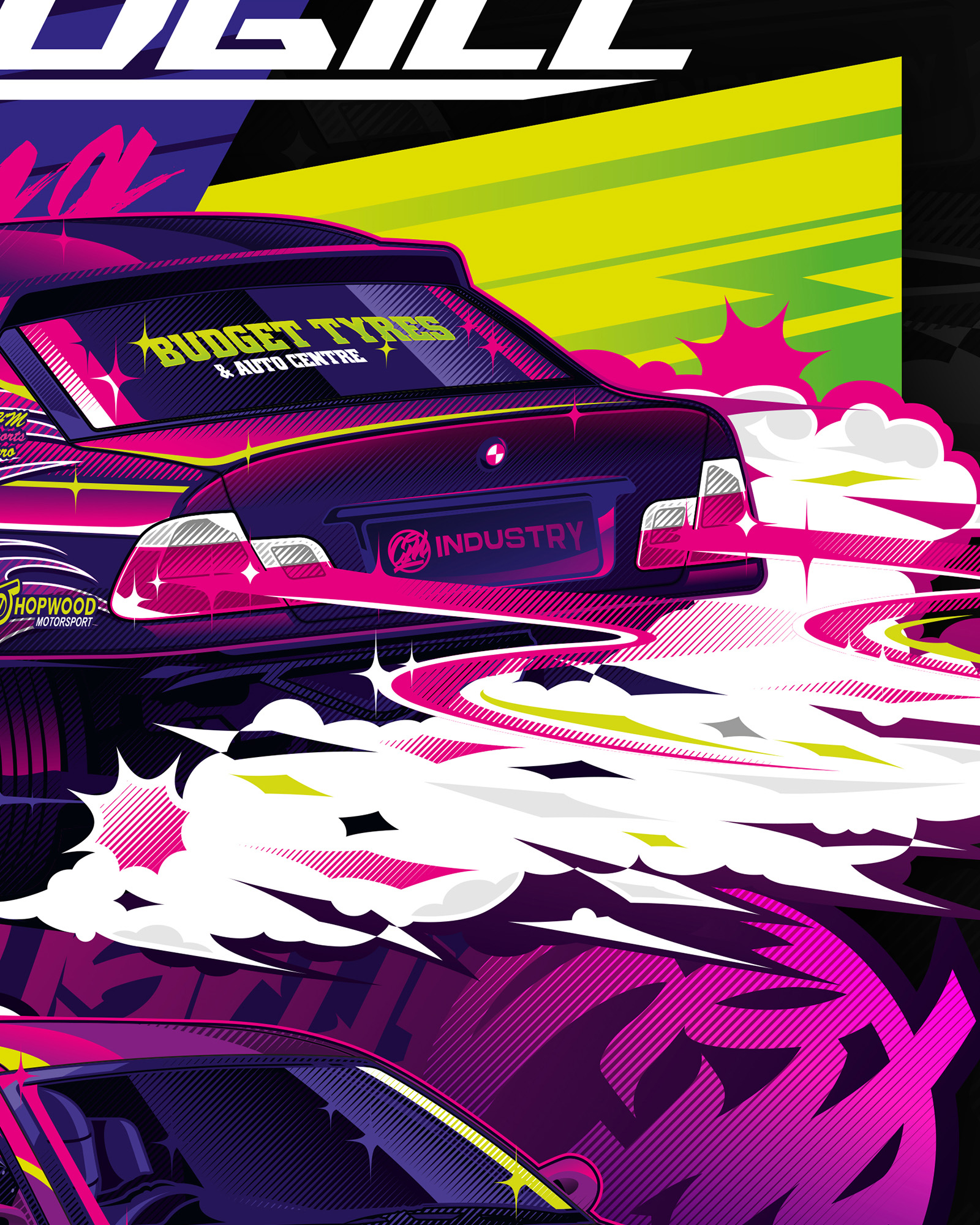 BMW E46 Drift Pink Illustration 3 | CM Industry