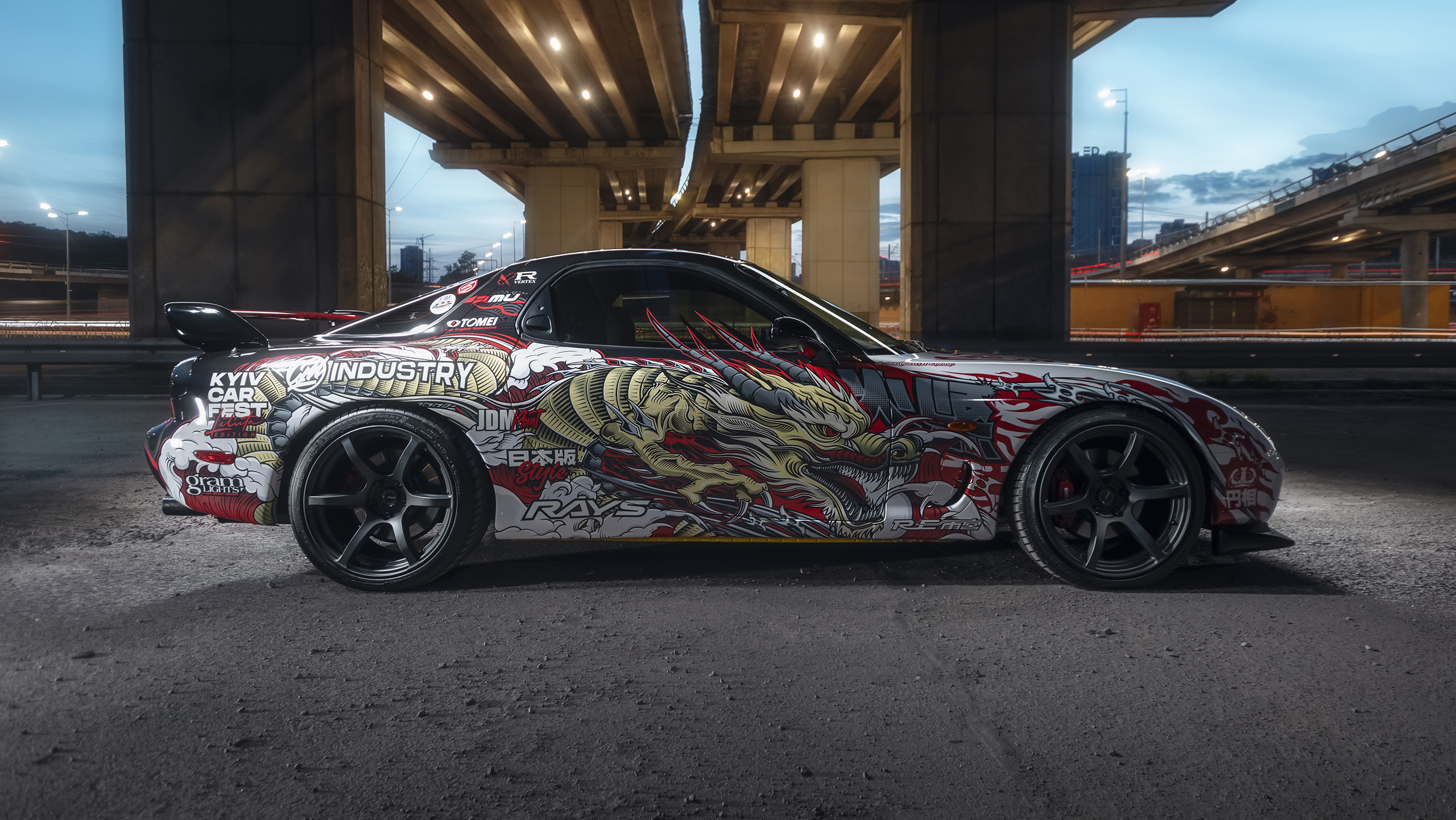 Mazda RX-7 FD3S Japanese Dragon Livery Design Side | CM Industry