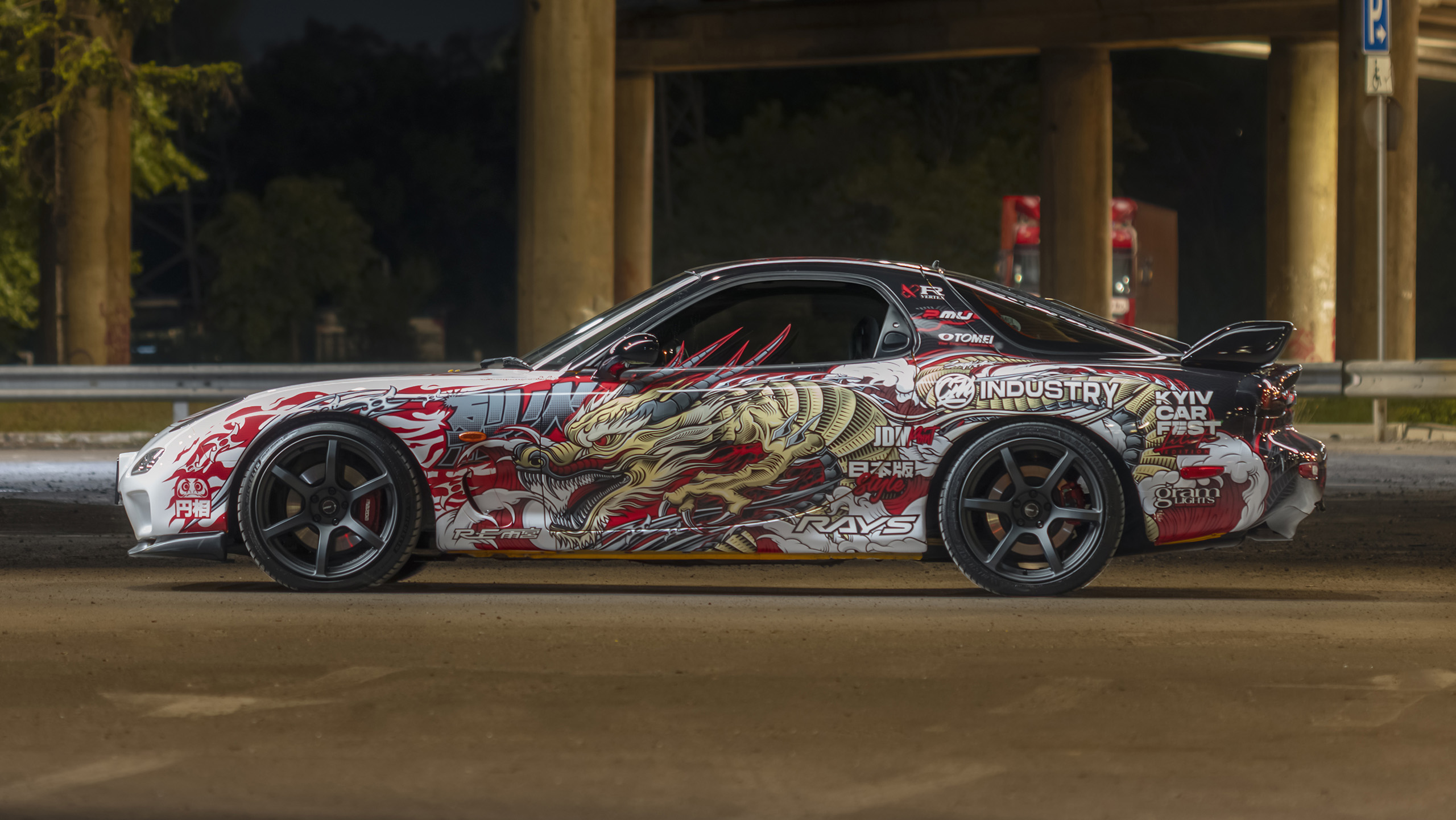 Mazda RX-7 FD3S Japanese Dragon Livery Design Side full | CM Industry