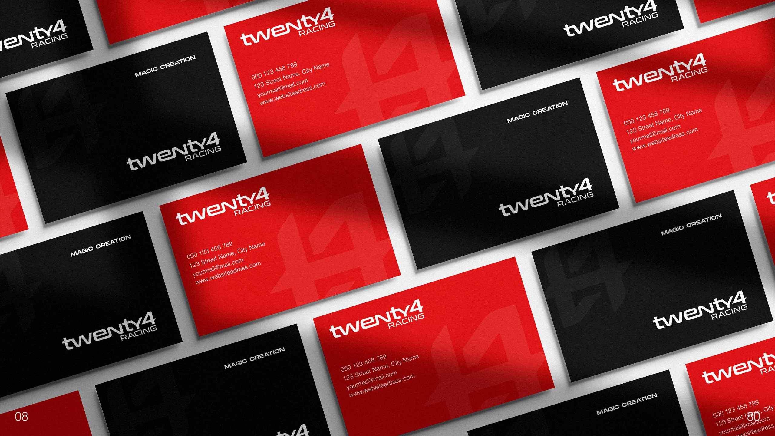Twenty4 Racing Logo Identity Business card MockUp | CM Industry