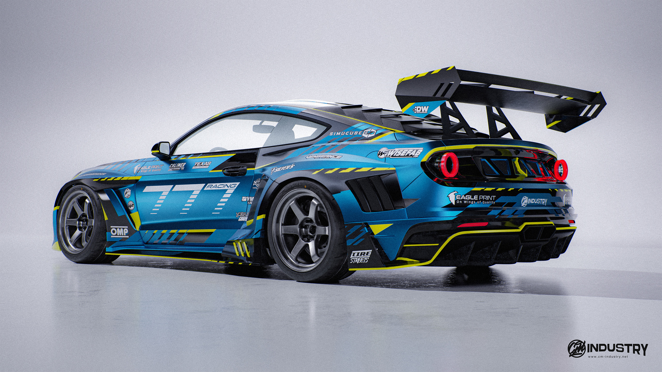 Ford Mustang S550 777 Racing @slowgtr Livery Design Rear 3/4 | CM Industry