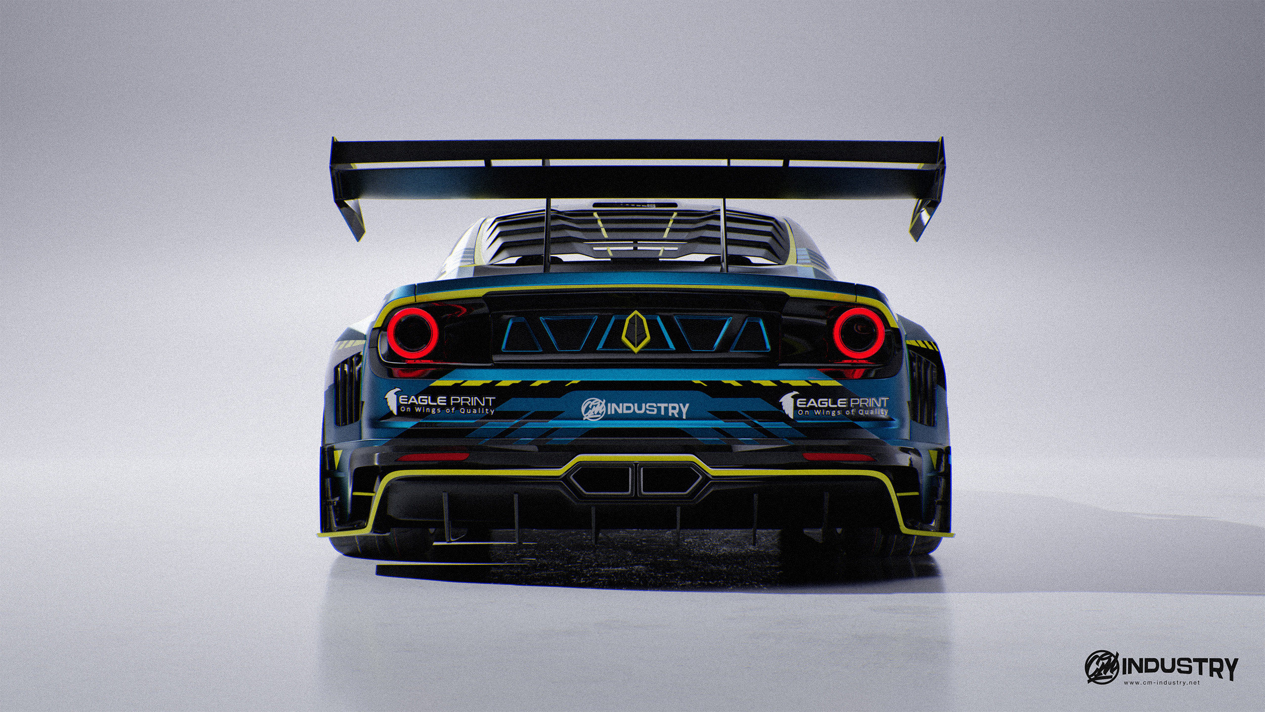 Ford Mustang S550 777 Racing @slowgtr Livery Design Rear full | CM Industry