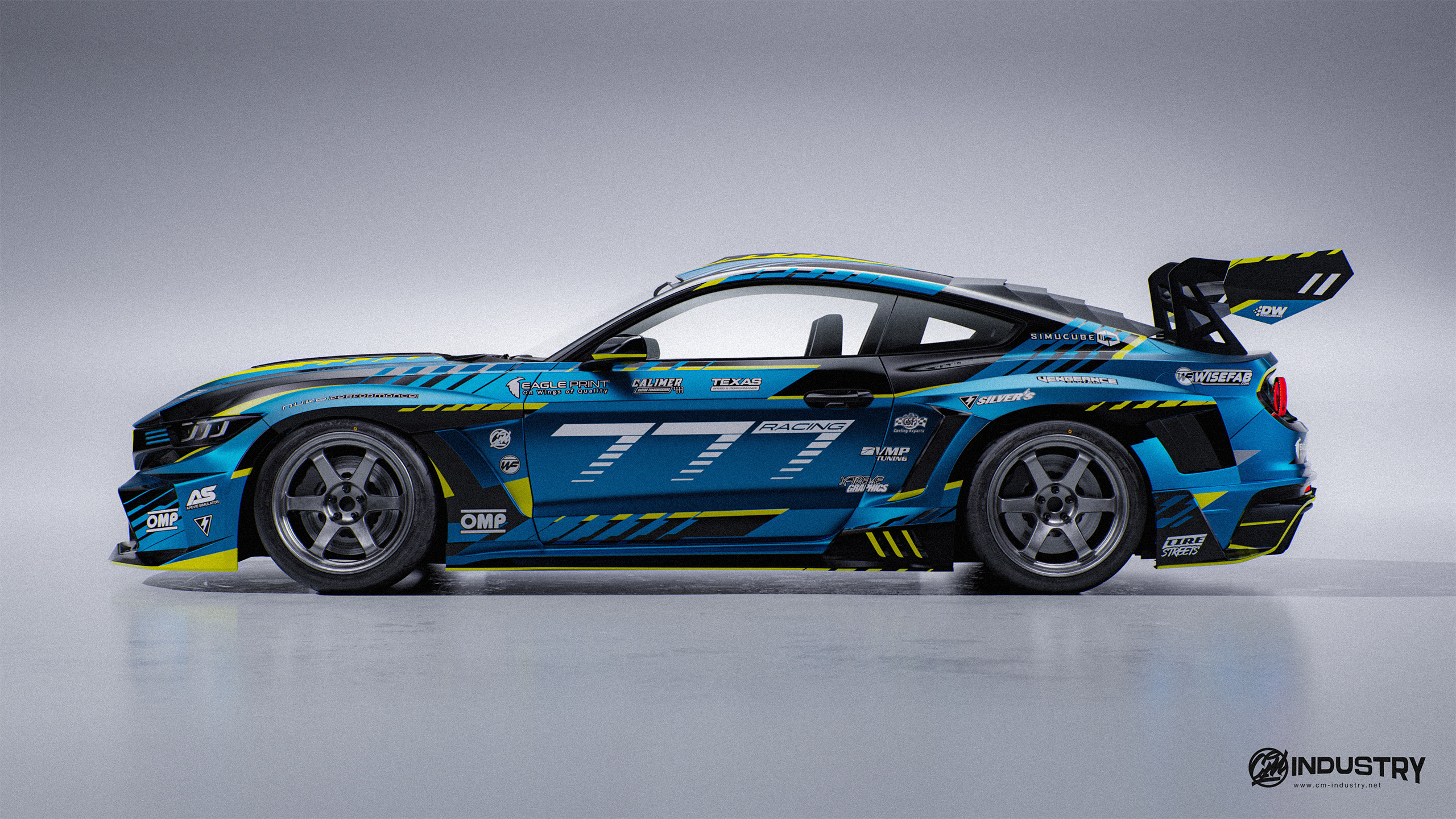 Ford Mustang S550 777 Racing @slowgtr Livery Design Side full | CM Industry
