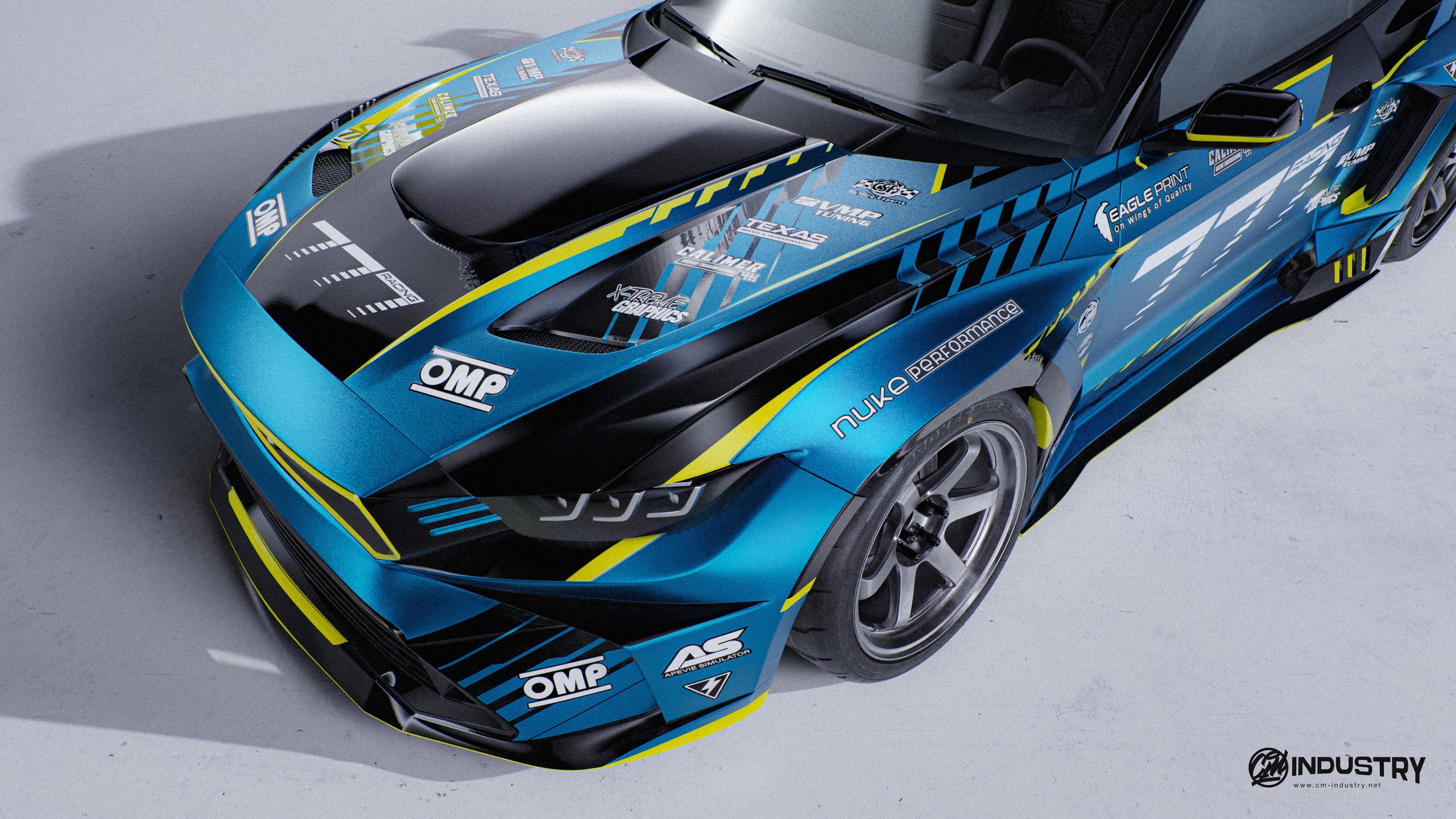 Ford Mustang S550 777 Racing @slowgtr Livery Design Hood | CM Industry