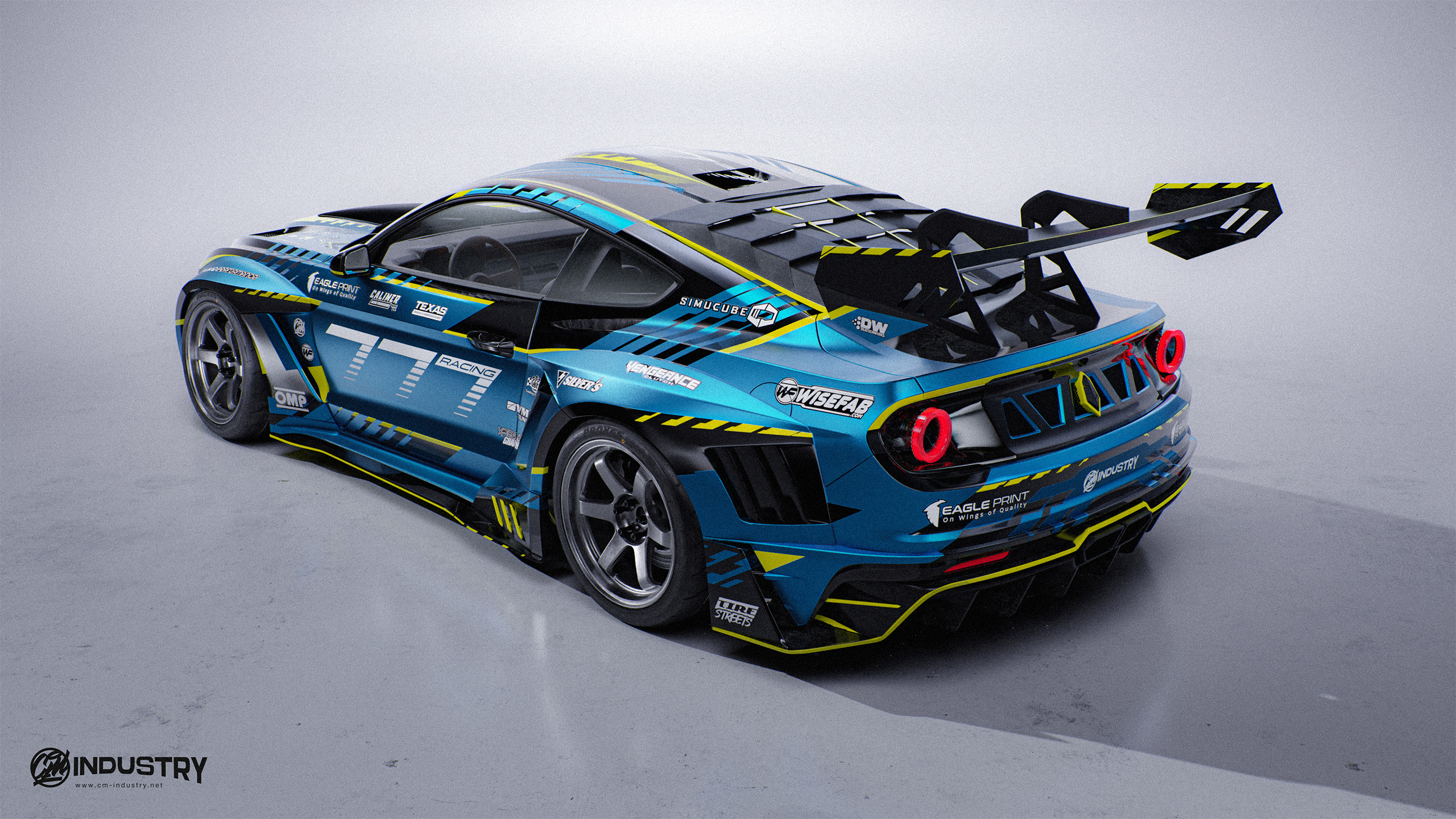 Ford Mustang S550 777 Racing @slowgtr Livery Design Rear | CM Industry