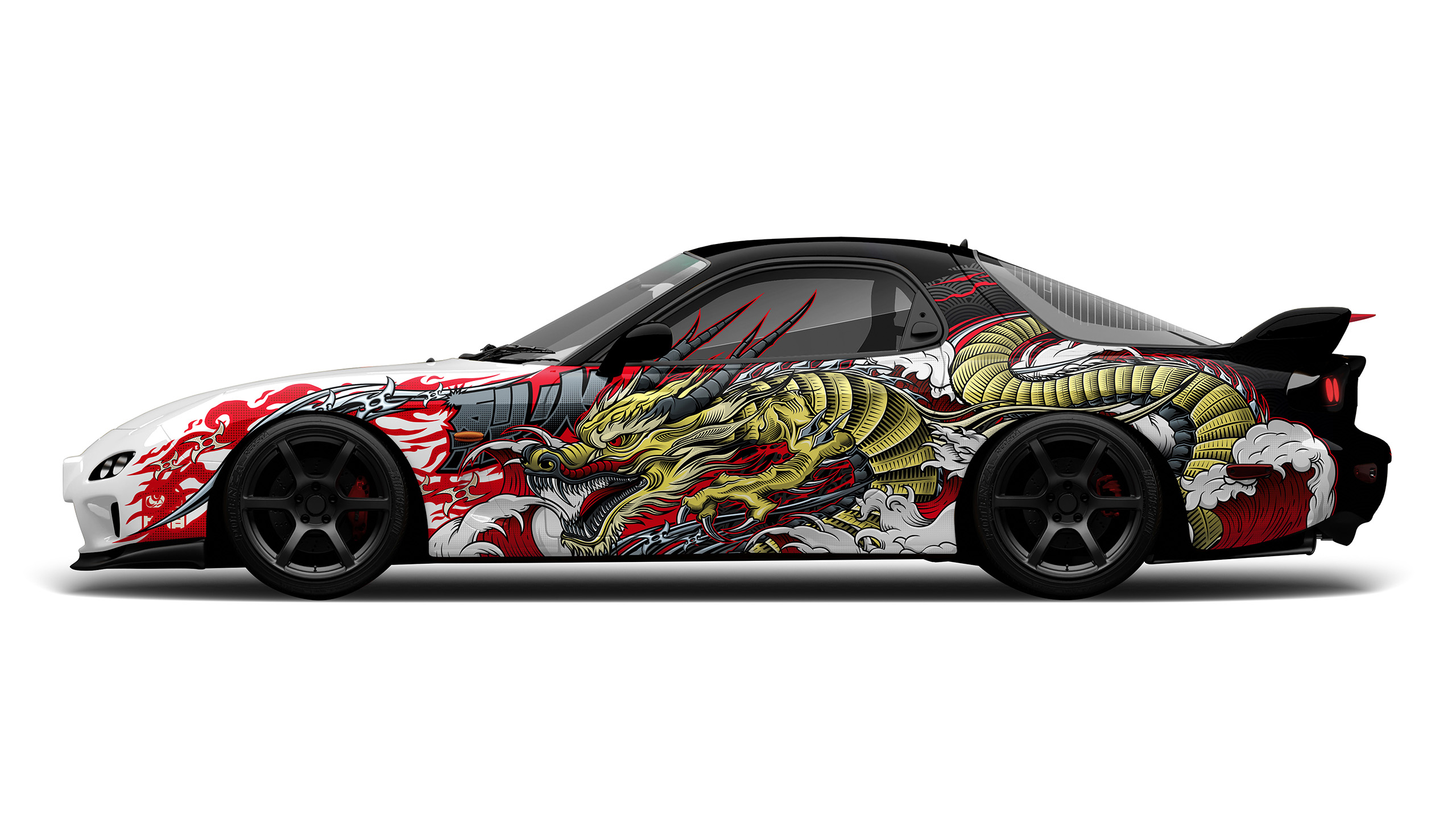 Mazda RX-7 FD3S Japanese Dragon Livery Design Details | CM Industry