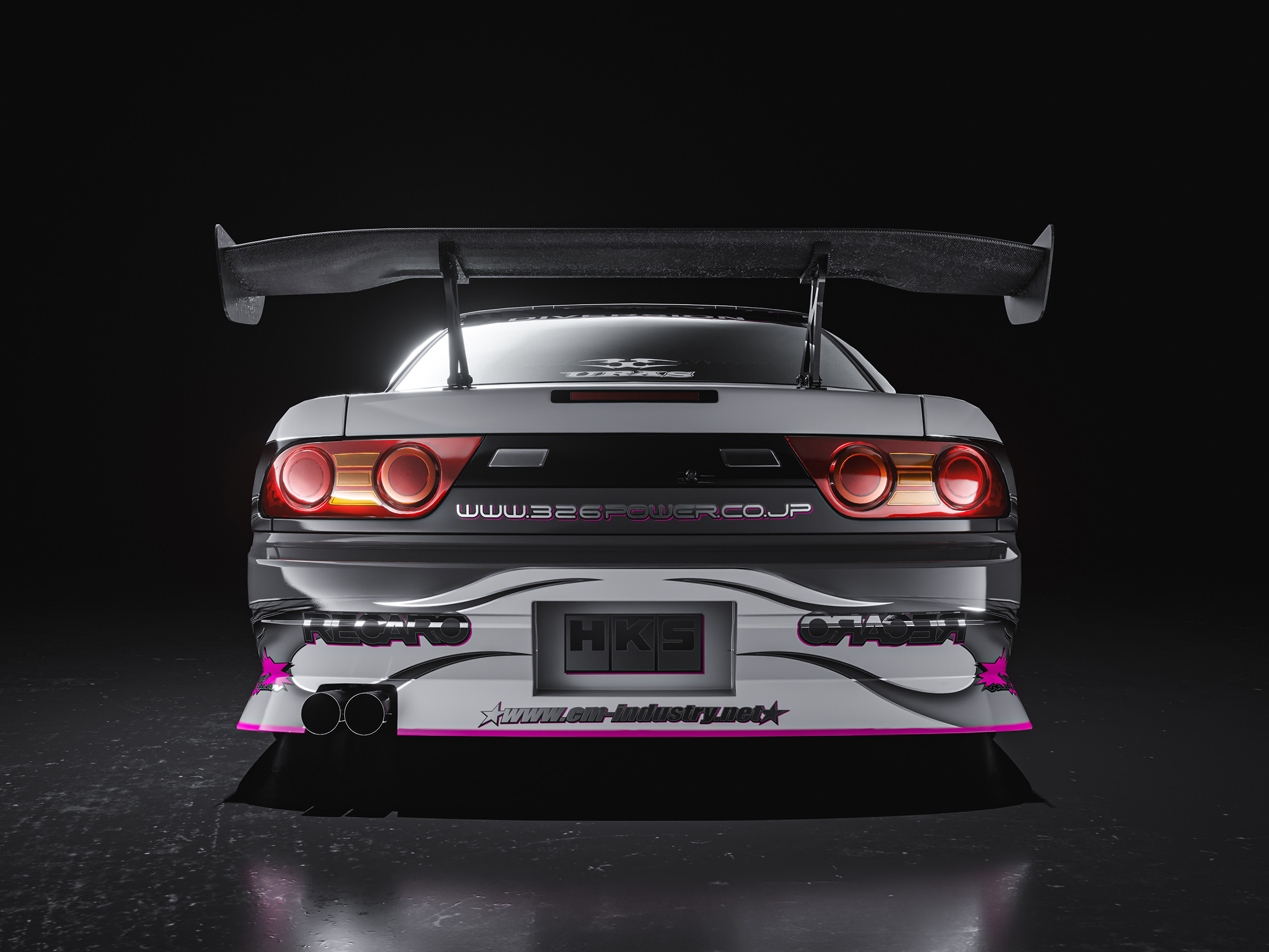 Nissan 180sx Old Style Pink Japanese Livery Design Rear | CM Industry
