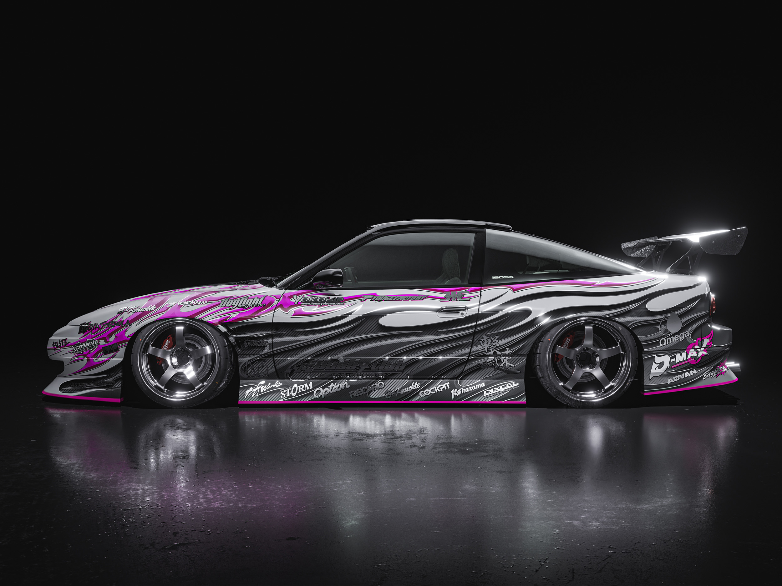 Nissan 180sx Old Style Pink Japanese Livery Design Side | CM Industry