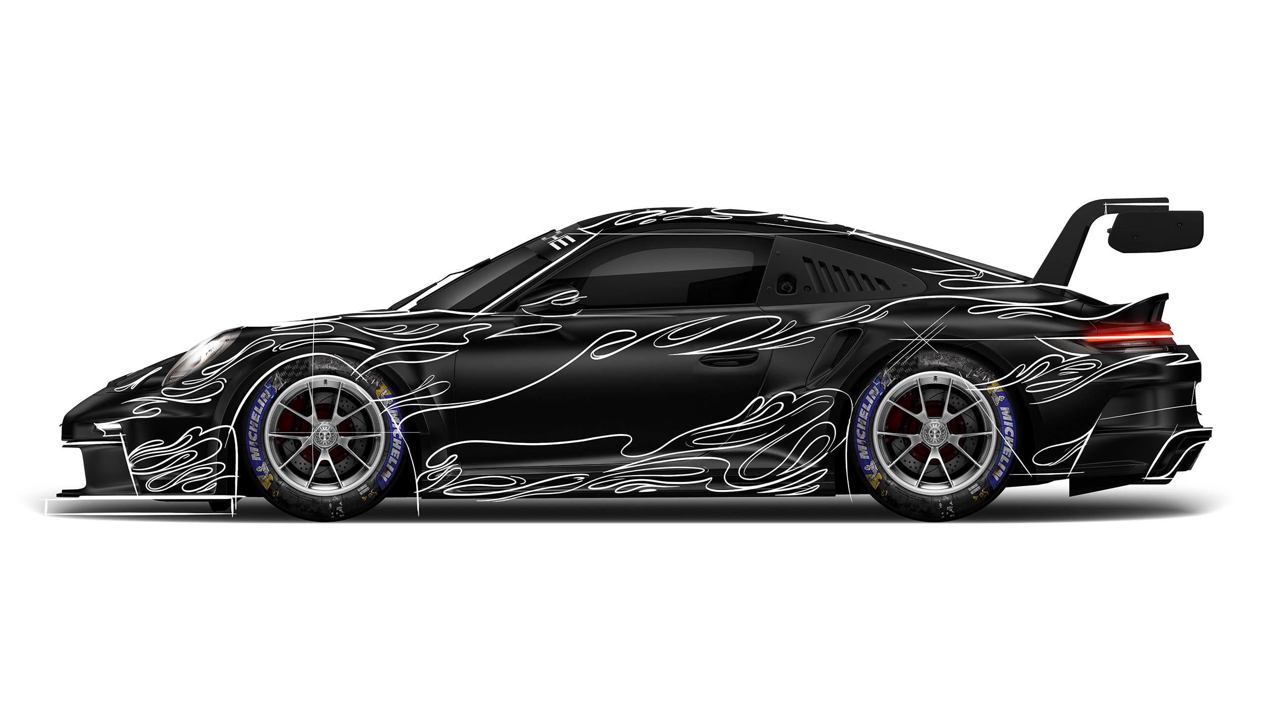 Porsche 911 GT3 Cup (992) 992.1 Black Falcon Fanatec Livery Design Pink Sketch | CM Industry