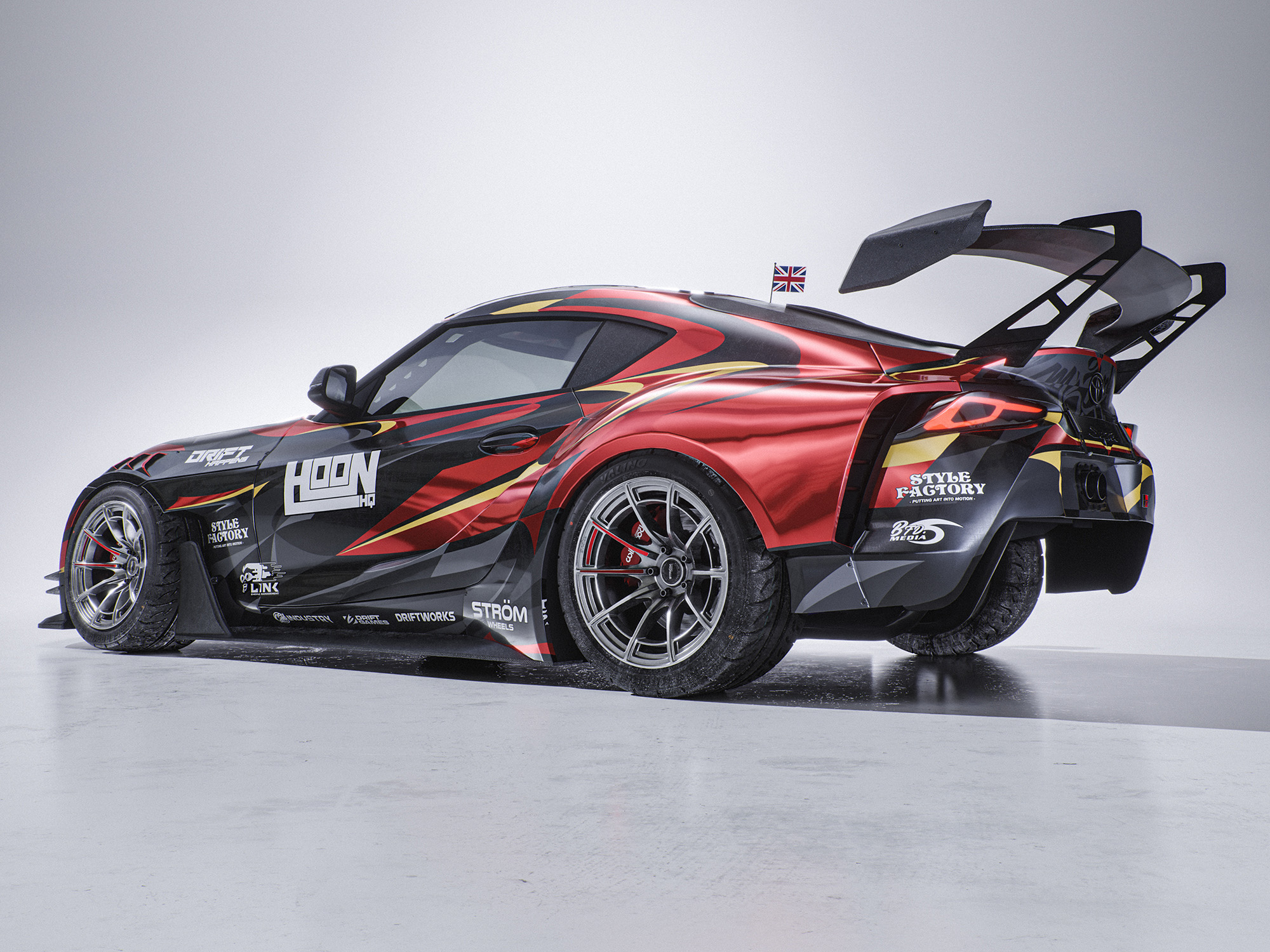 Toyota Supra A90 MK5 Adro Drift Sport Livery Design Rear 3/4 | CM Industry