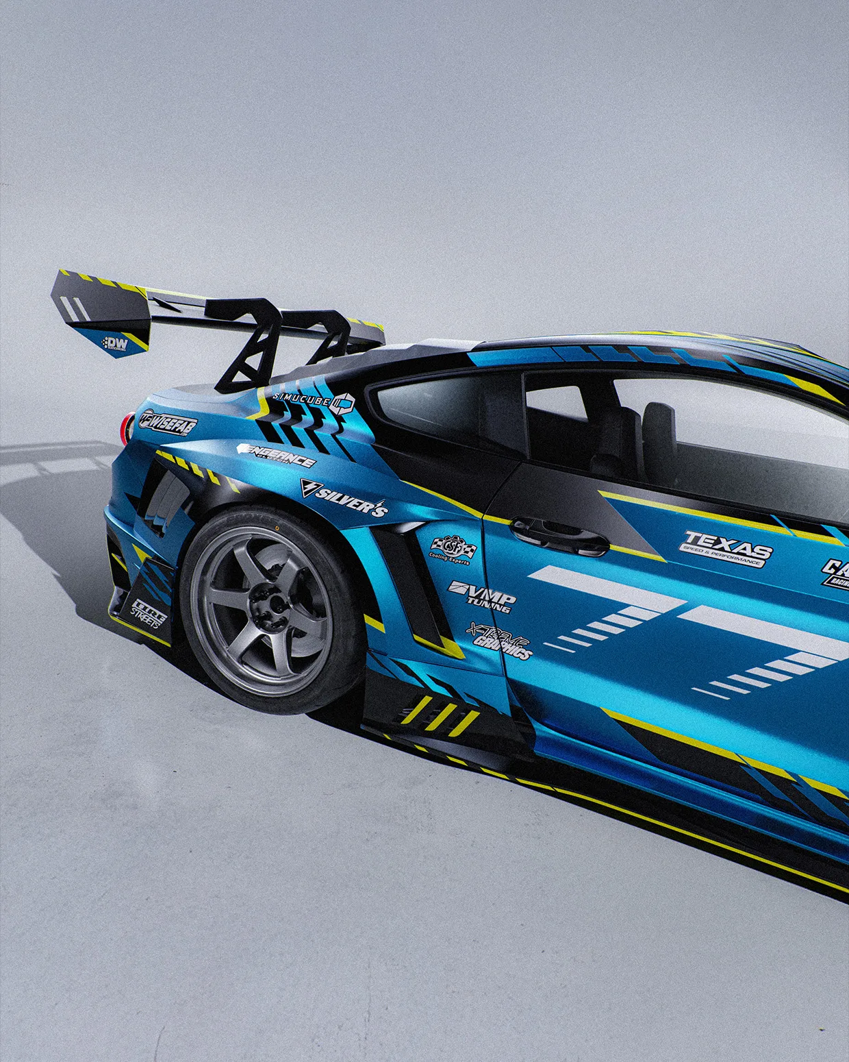 Ford Mustang 777 Racing — Livery Design · 3D Rendering