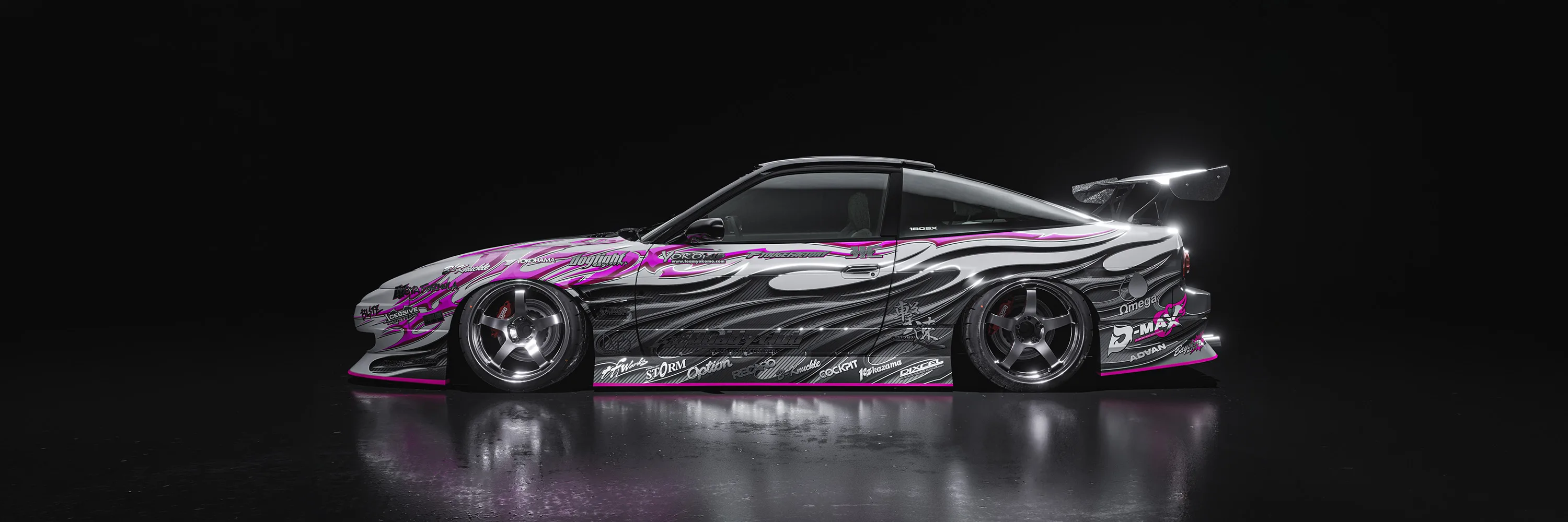 Nissan 180SX Old Style — Livery Design · 3D Rendering