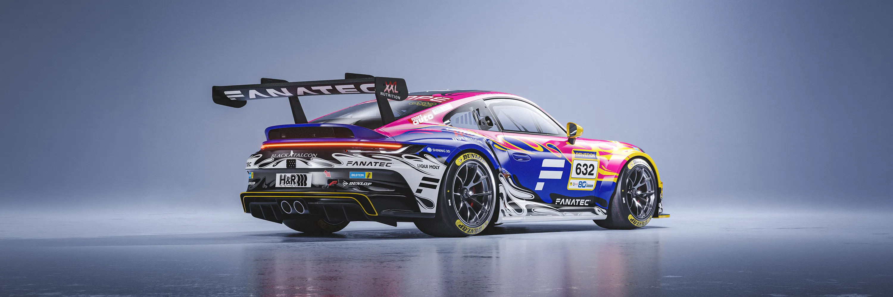 Porsche 911 GT3 Cup Fanatec — Livery Design · 3D Rendering